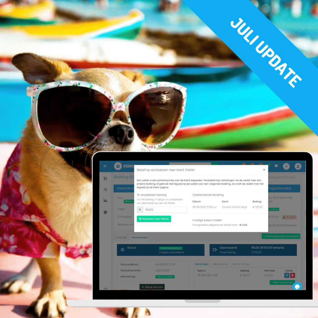 Juli 2020 update met: Creditfacturen,  Wallet en Vergrendelen