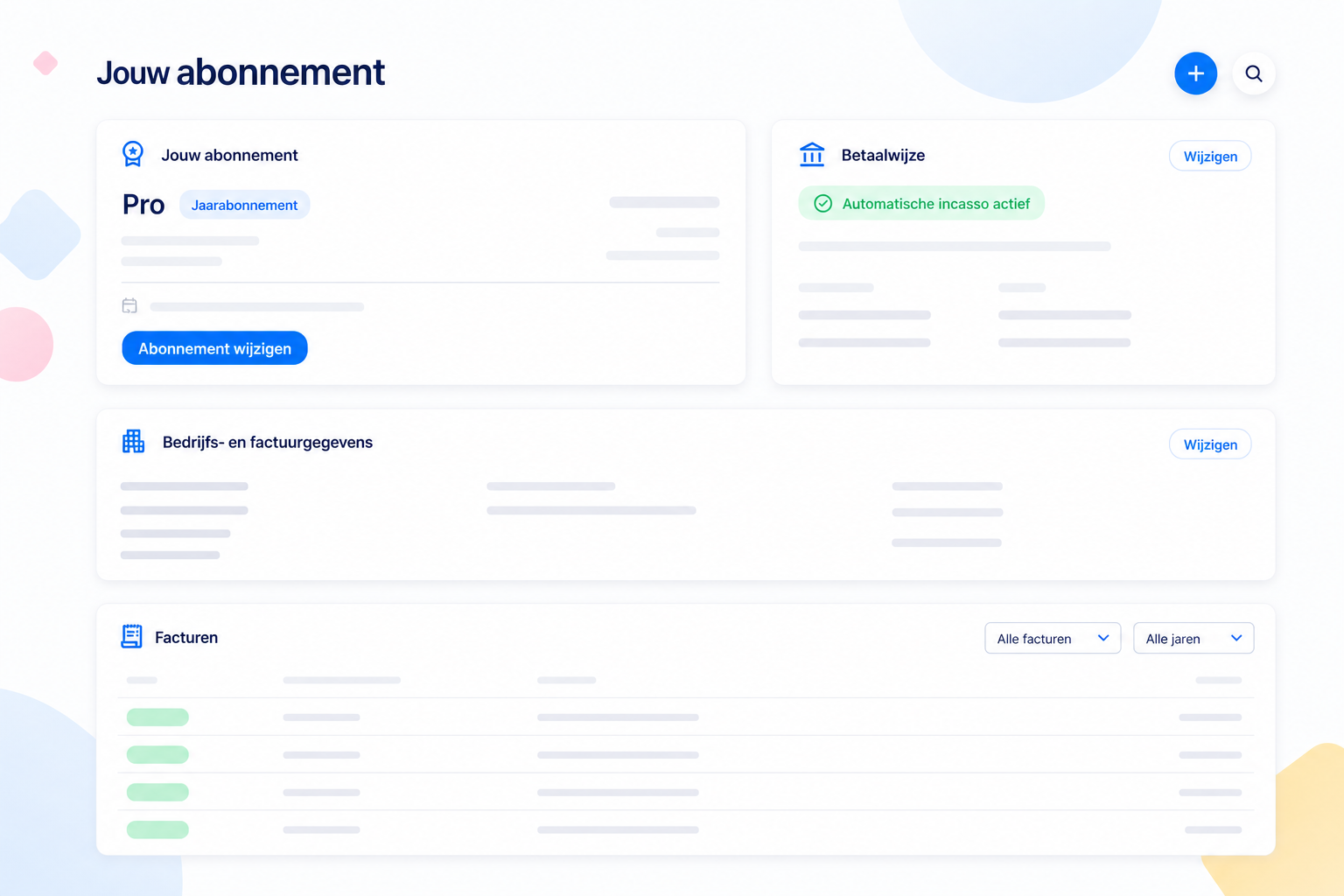 Je abonnement en facturen nu overzichtelijk op een Account-pagina