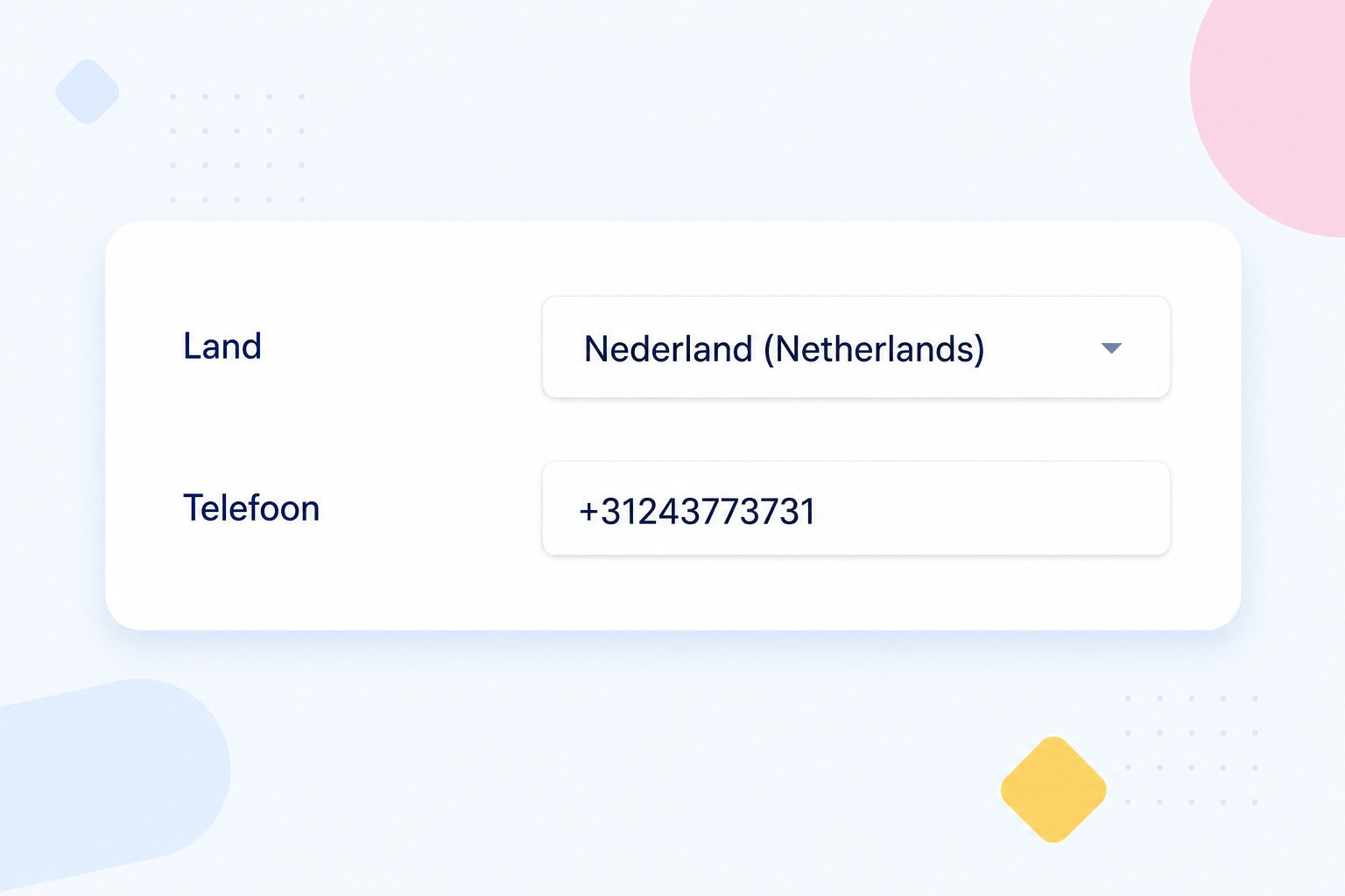 Landcode automatisch per land