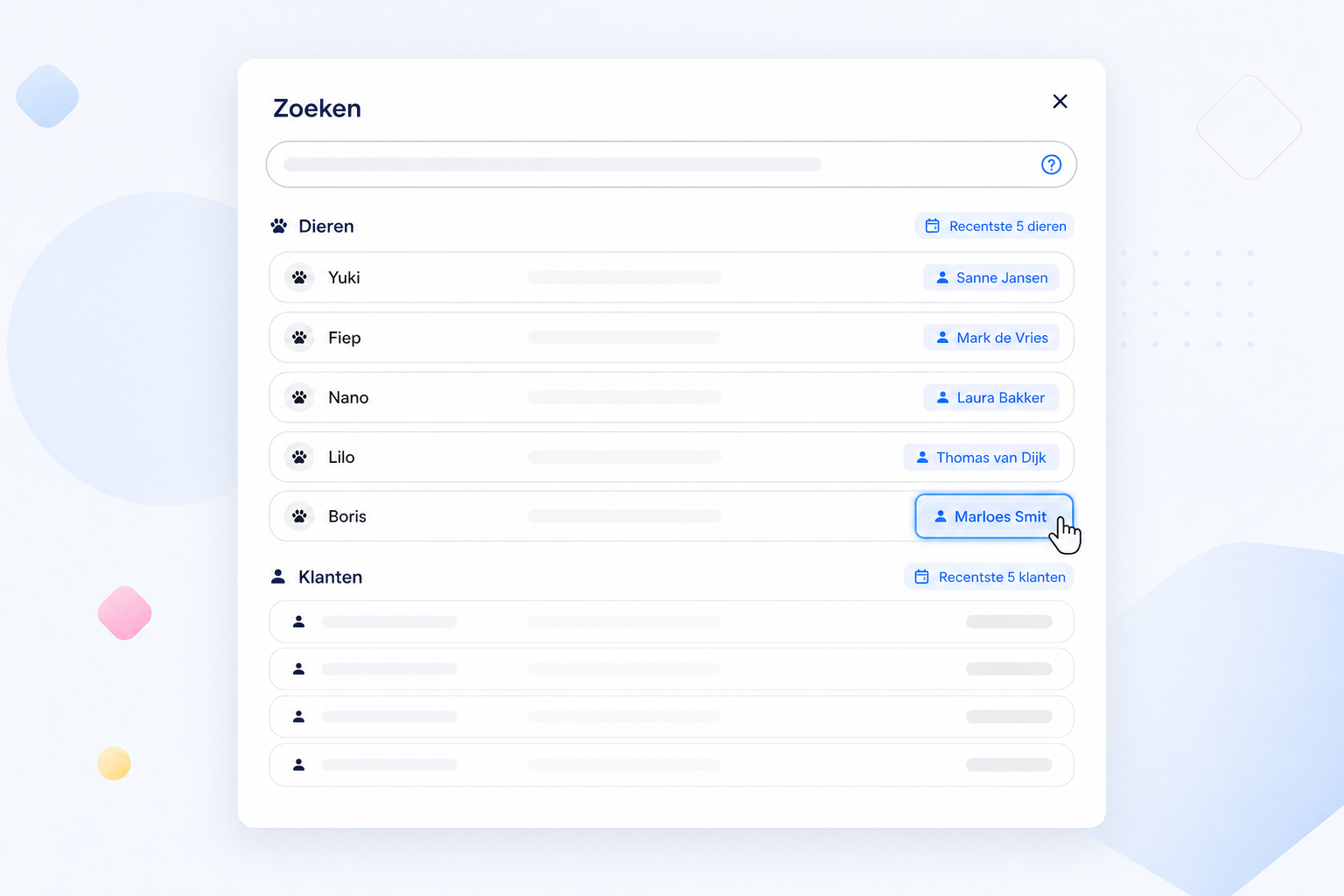 Eigenaar direct te openen vanuit zoekresultaten