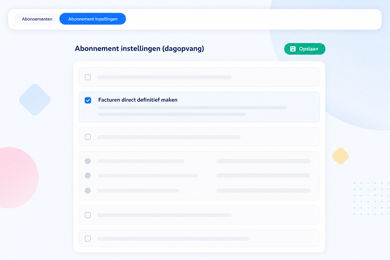 Facturen van dagopvangabonnementen direct definitief