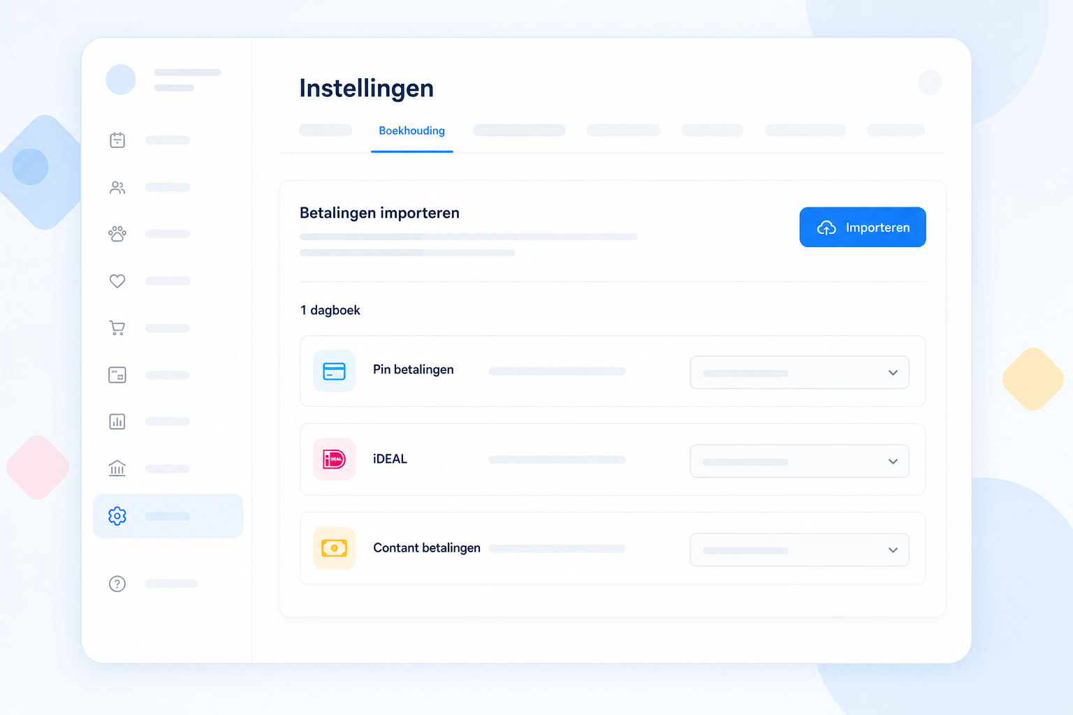 Eigen dagboekcode instellen voor pin, iDEAL en contant betalingen