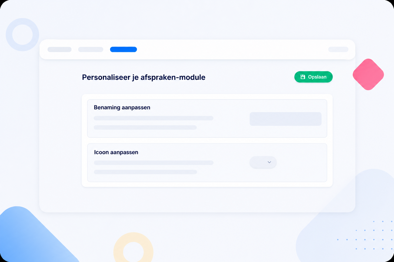 Benaming van de afsprakenmodule op meer plekken aanpasbaar